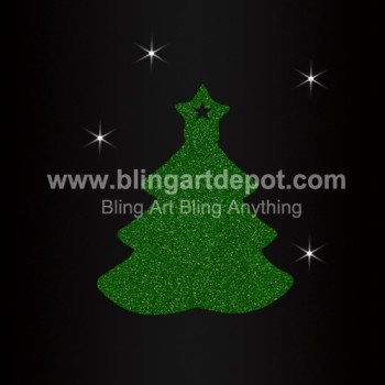 Christmas Tree Heat Transfer Glitter Vinyl Designs